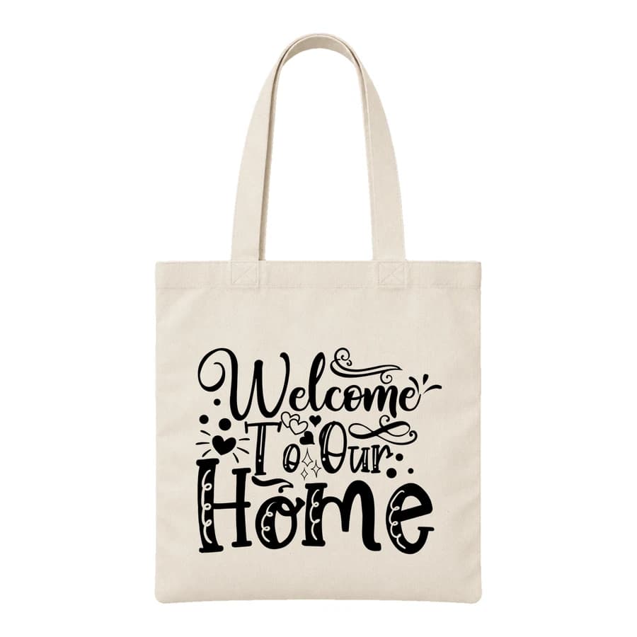 Tote bag — Welcome To Our Home — Devant — Naturel