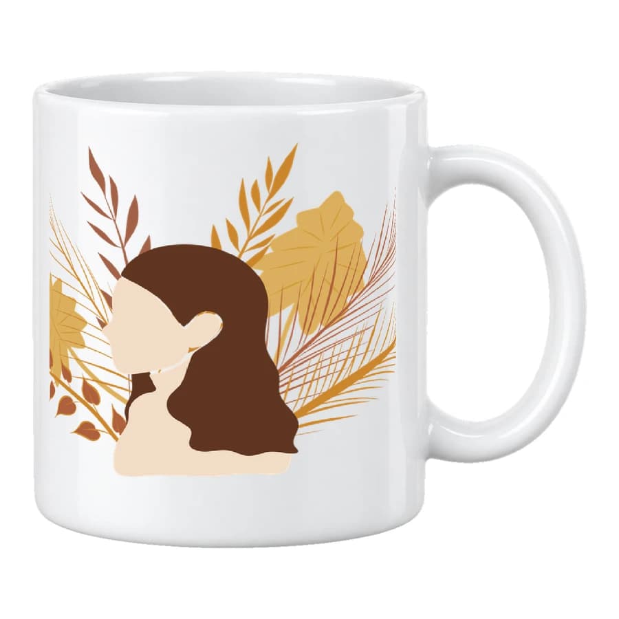 Mug — Portrait · Ligne douce — الأمام — أبيض