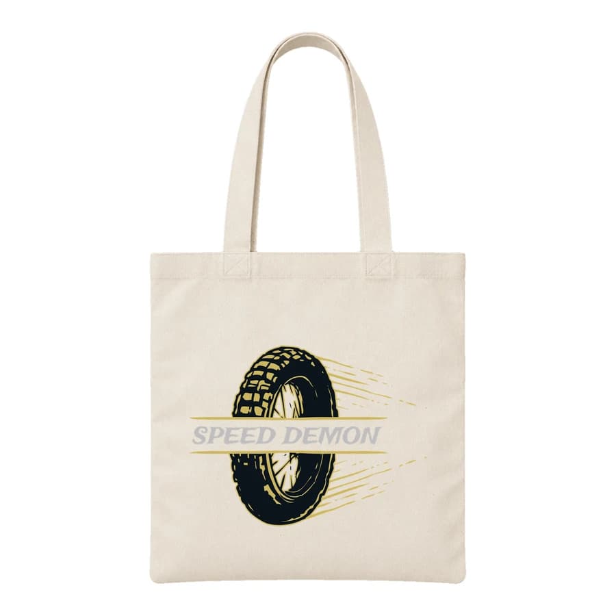 Tote bag — Speed Demonz — الأمام — طبيعي