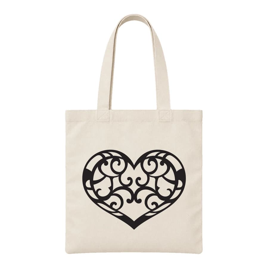 Tote bag — Cœur végétal — الأمام — طبيعي